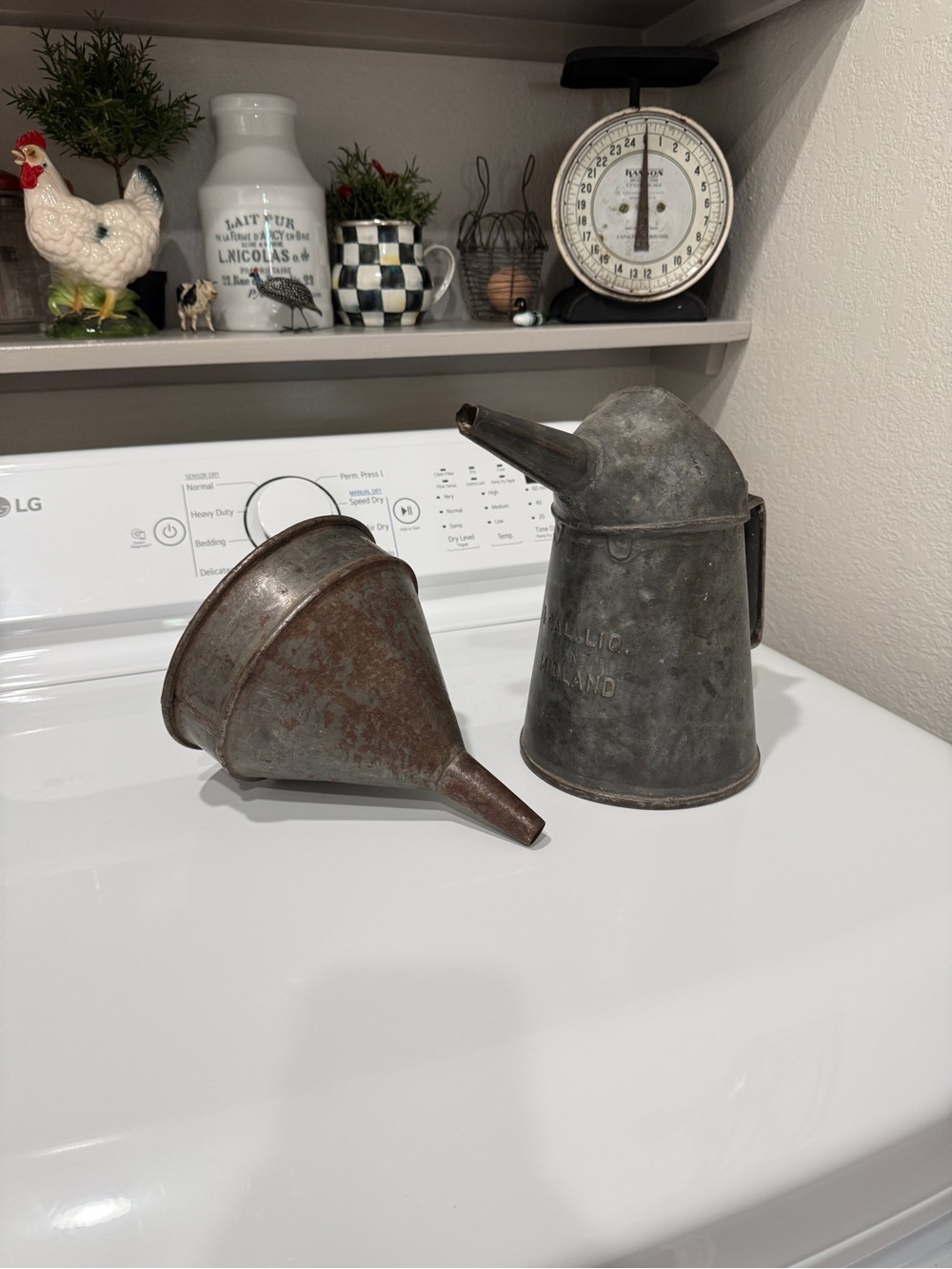Vintage Midland Galvanized Oil Can and Funnel-Farmhouse Rustic Decor - Picture 3 of 16